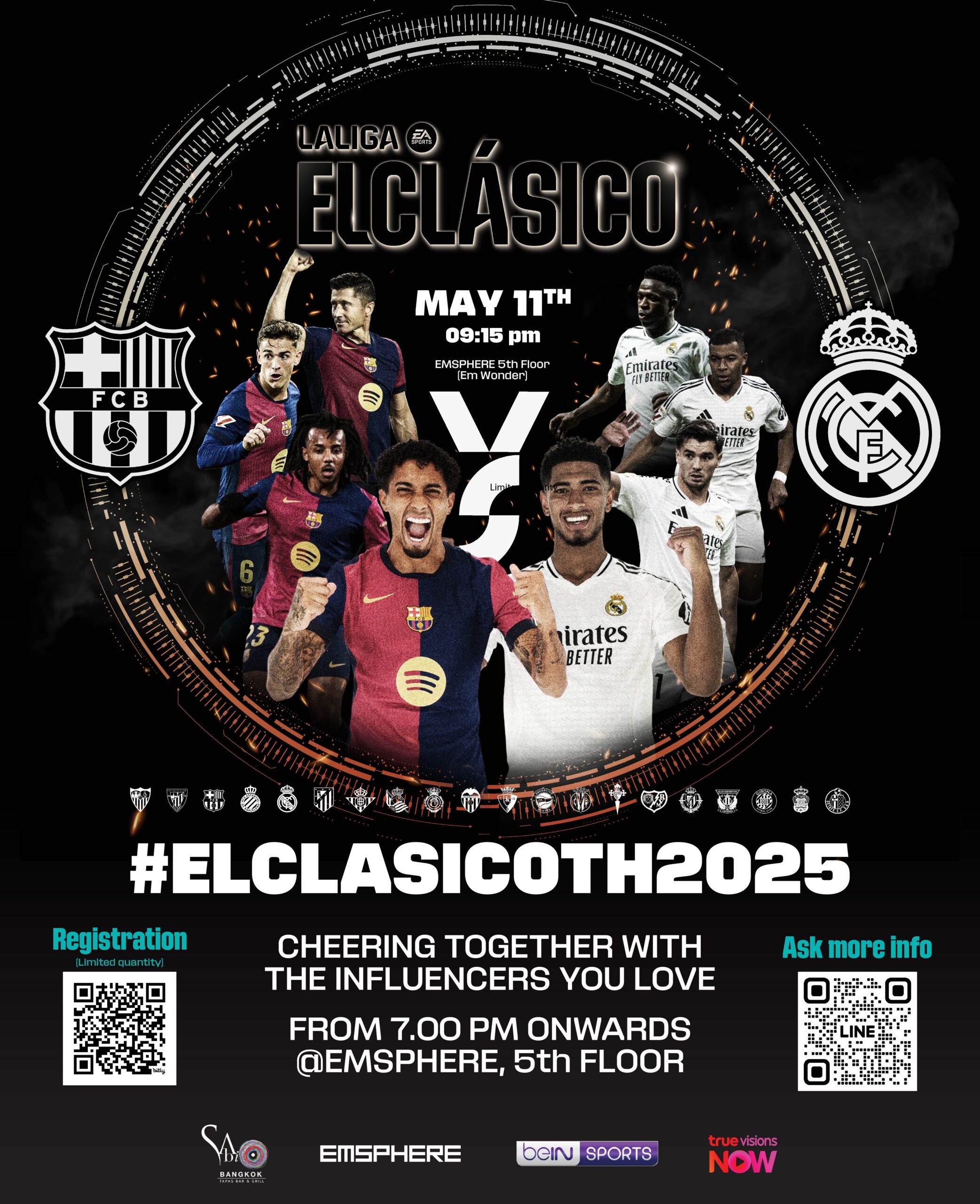 image ร่วมสนุก!! ลุ้นดูบอลมันส์ ผ่านศึก ElClasico บาร์เซโลนา – เรอัล มาดริด บิ๊กแมตช์ยิ่งใหญ่ที่สุดของลาลีกา พร้อมกระทบไหล่ใกล้ชิดกับ เหล่าอินฟลูเอนเซอร์บอลสเปน